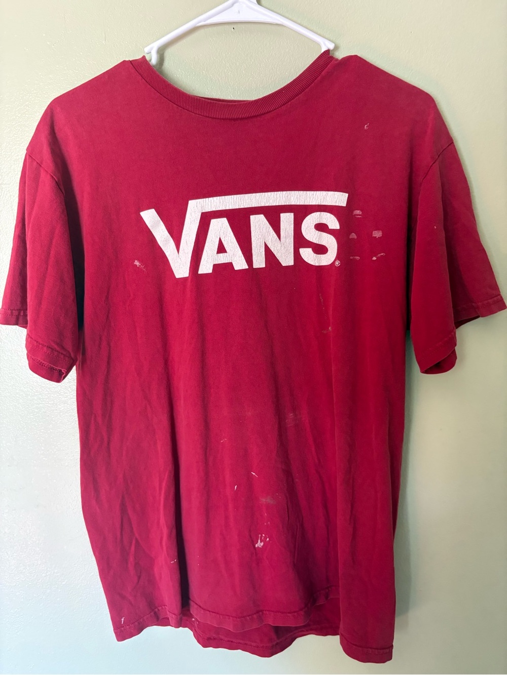 Vans Red Tee with White Logo